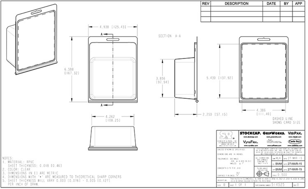 514525 - Stock Clamshell Packaging Technical Drawing
